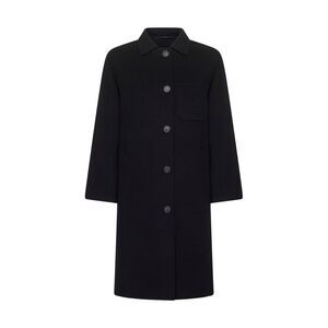 Max Mara Weekend Women Black Drap Double Cloth Zenone Single-Breasted Coat